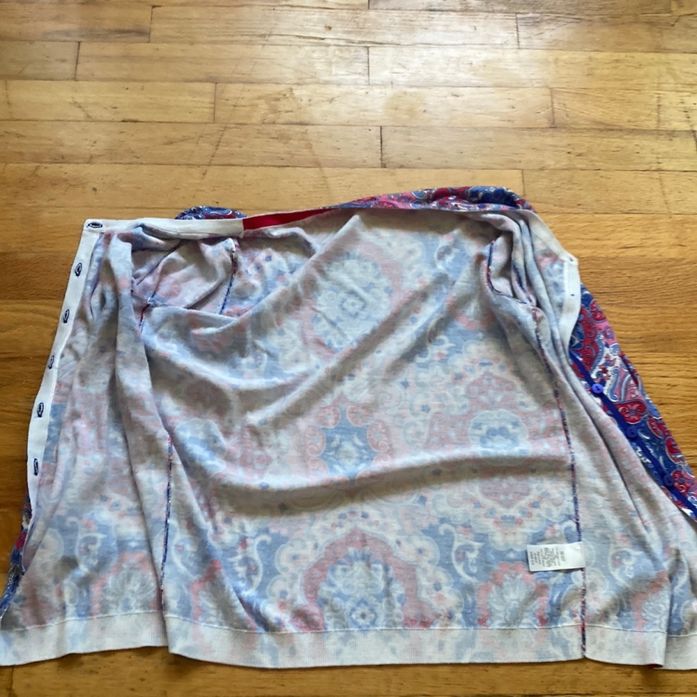 Bright Patterned Cardigan Sweater - image 2